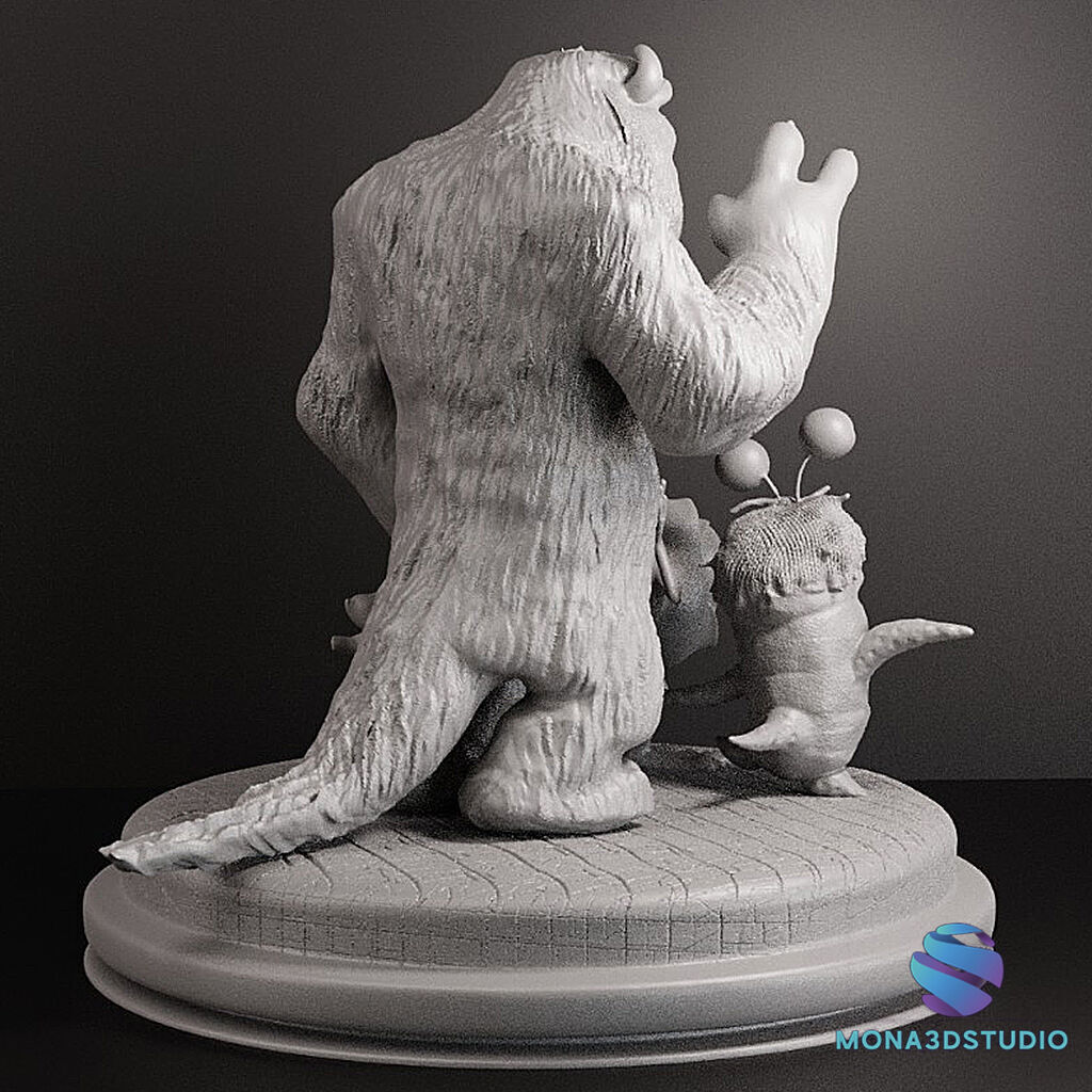 MONSTER INC  DIORAMA CUTTED 3D print model_3