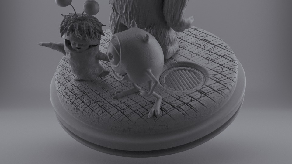 MONSTER INC  DIORAMA CUTTED 3D print model_13