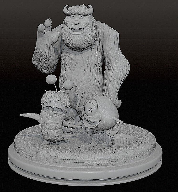 MONSTER INC  DIORAMA CUTTED 3D print model_11