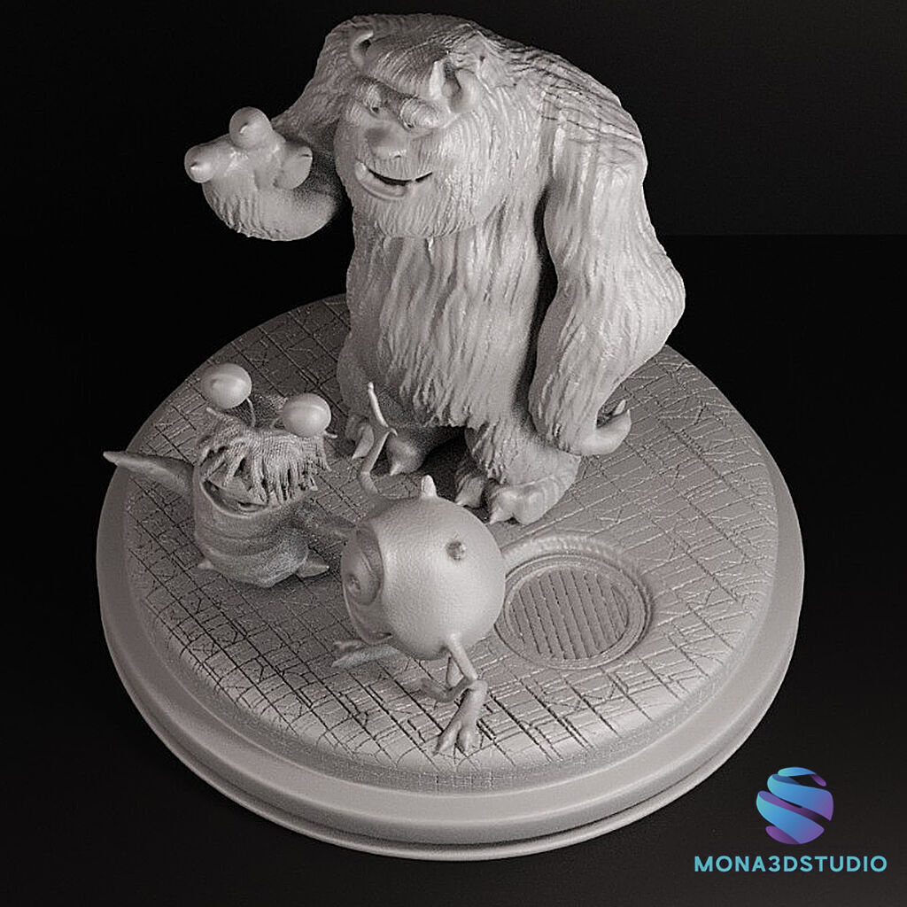 MONSTER INC  DIORAMA CUTTED 3D print model_4