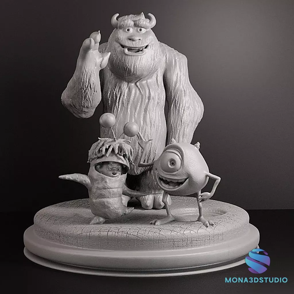 MONSTER INC  DIORAMA CUTTED 3D print model_1