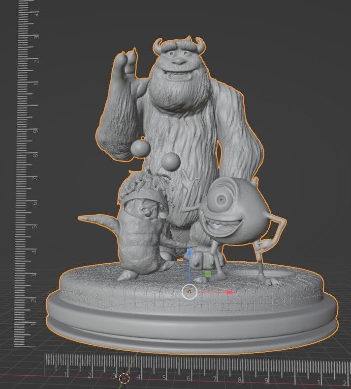 MONSTER INC  DIORAMA CUTTED 3D print model_14