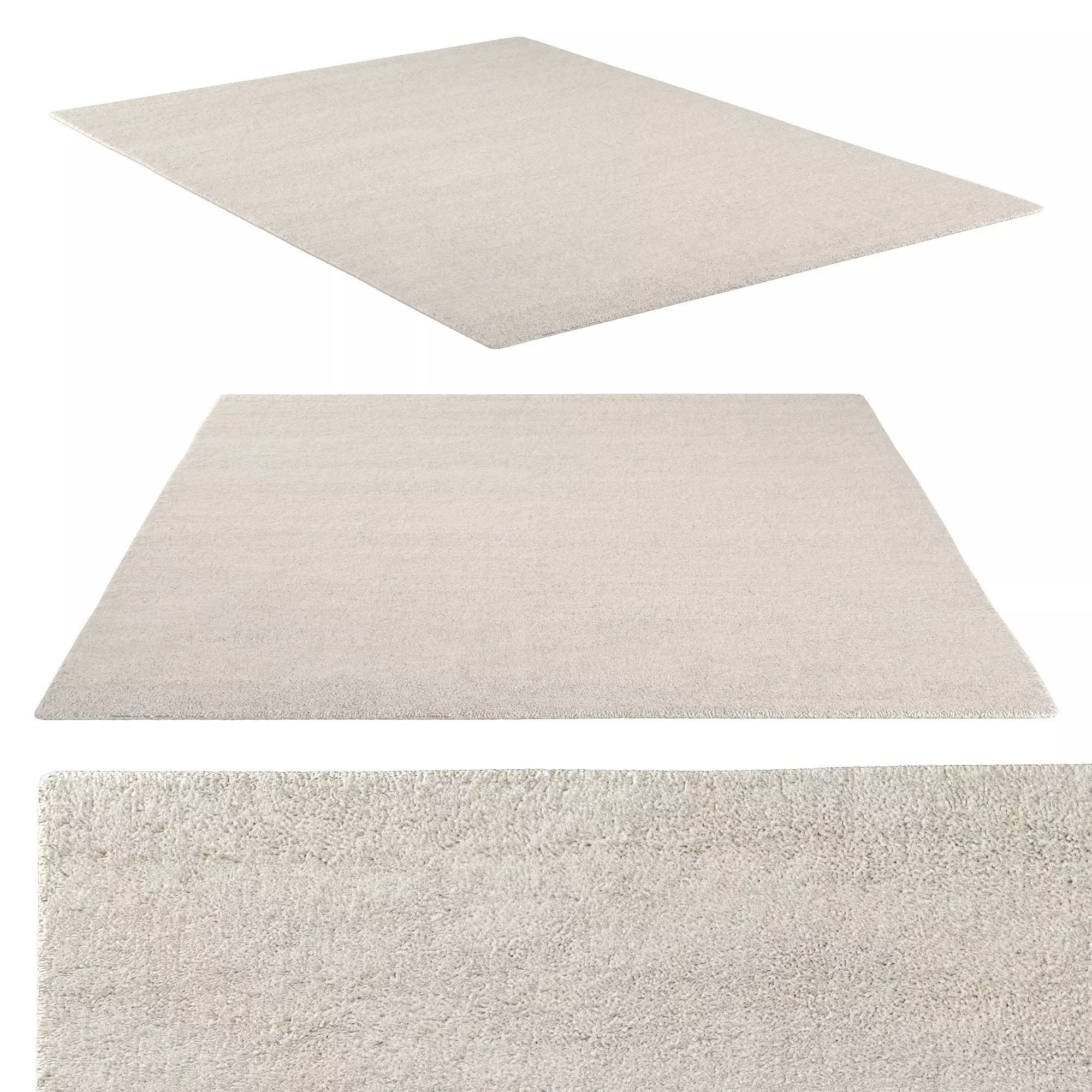 Rabi Hand-Knotted Wool Shag Rug 3D model_0