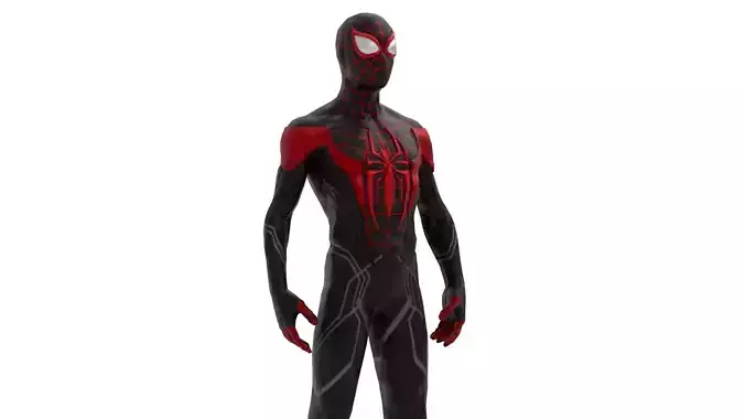 Stylized SpiderMan 3D Model Miles Morales Rigged and Game Ready Low-poly 3D model