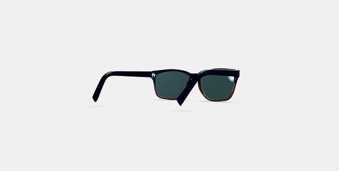 Barkley Sunglasses in Antique Shale Fade Low-poly 3D model 5