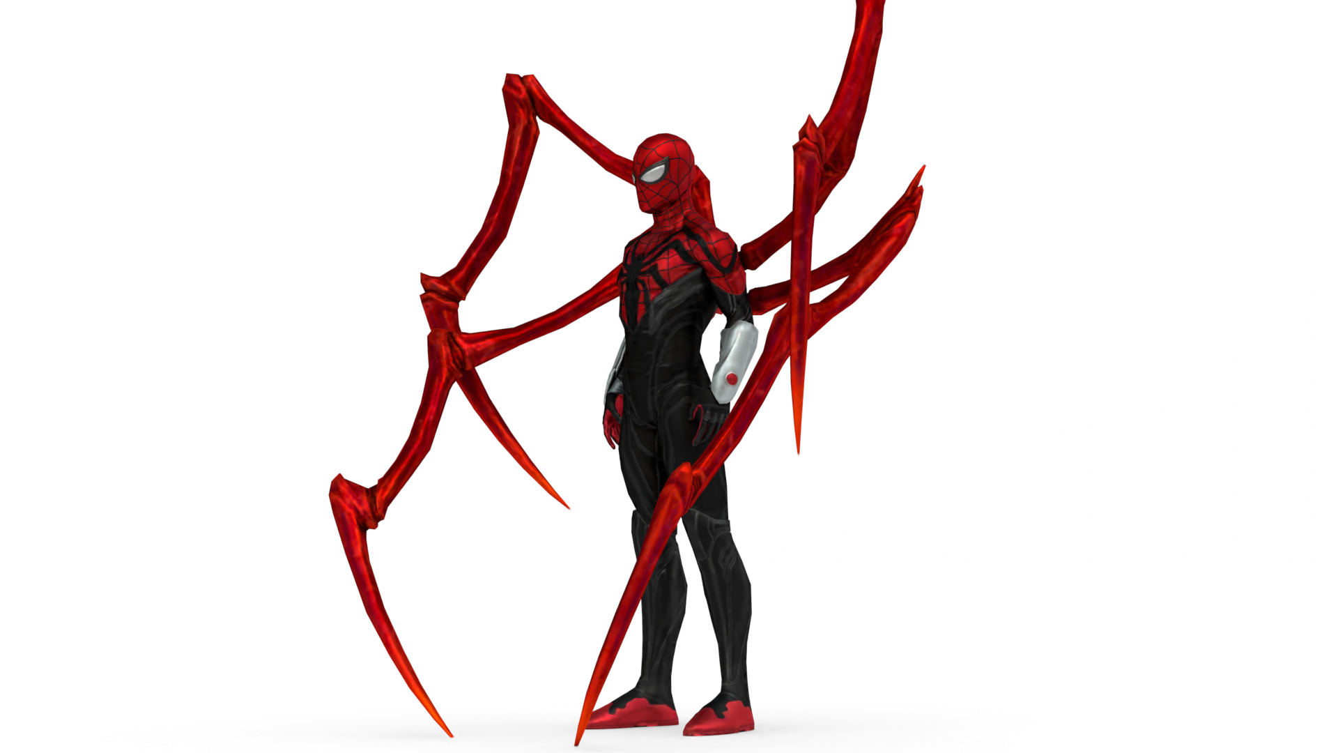 Superior SpiderMan 3D Model with Robotic Arms Low-poly 3D model_6