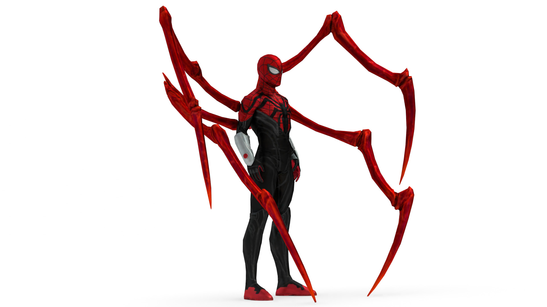 Superior SpiderMan 3D Model with Robotic Arms Low-poly 3D model_3
