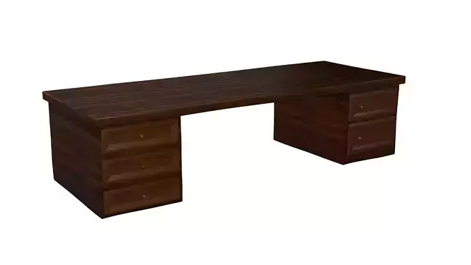 Wooden Desk with openable drawers and cupboards