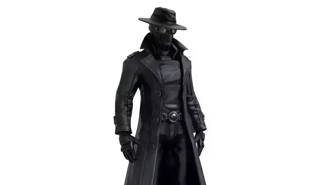 Spiderman Noir 3D Model Hero Rigged for Games and Animation Low-poly 3D model