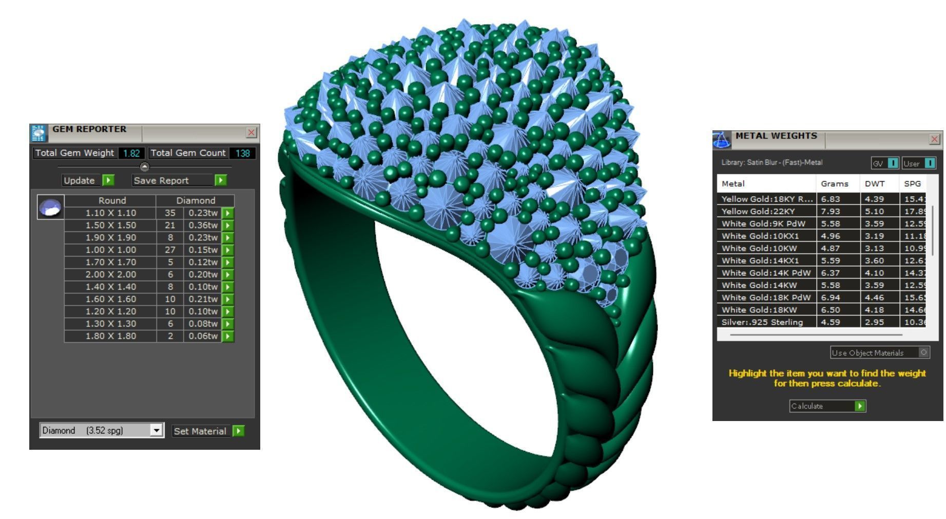 Reverse Set Pave Pinky Ring 3D print model_2