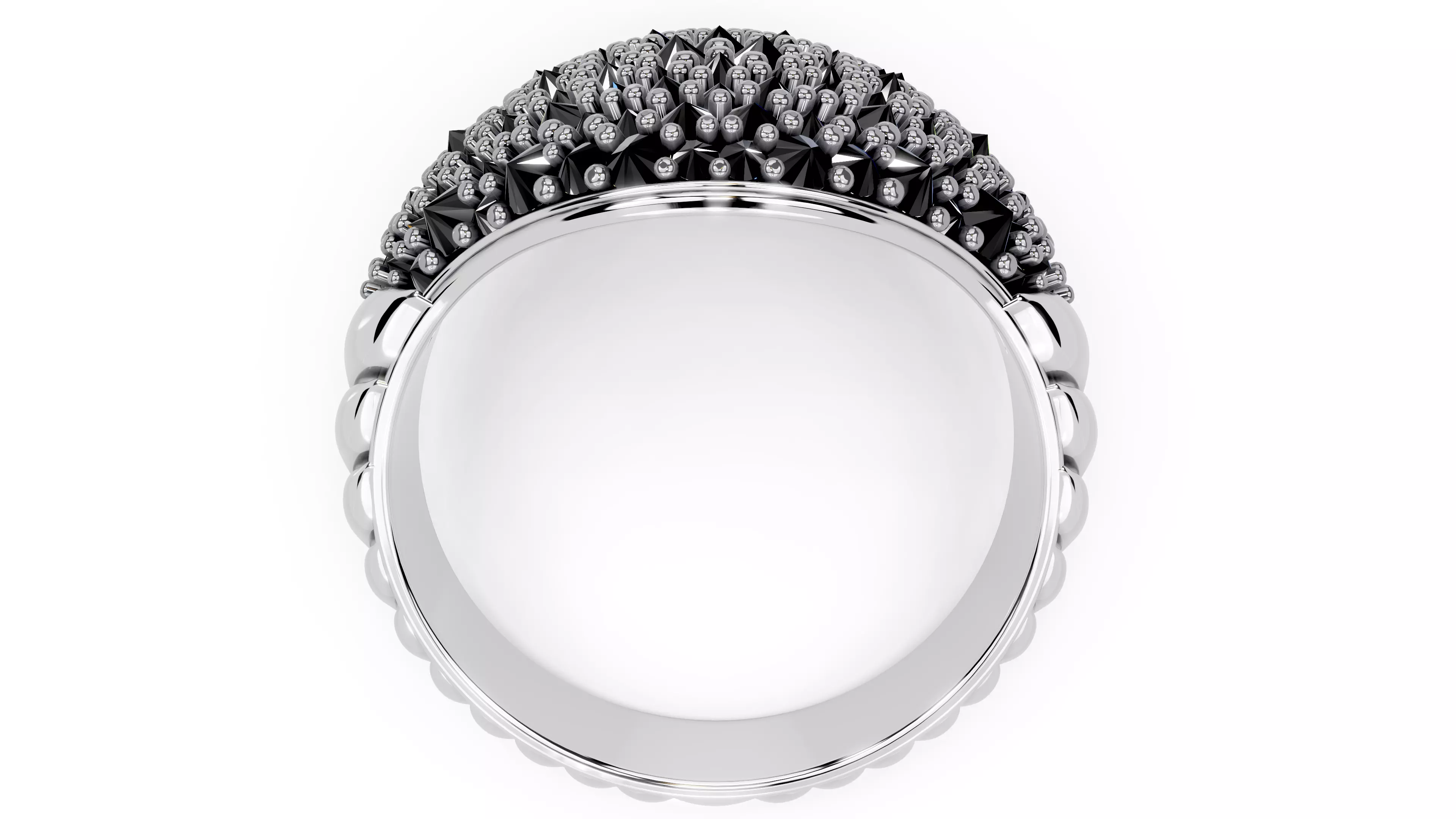 Reverse Set Pave Pinky Ring 3D print model_9