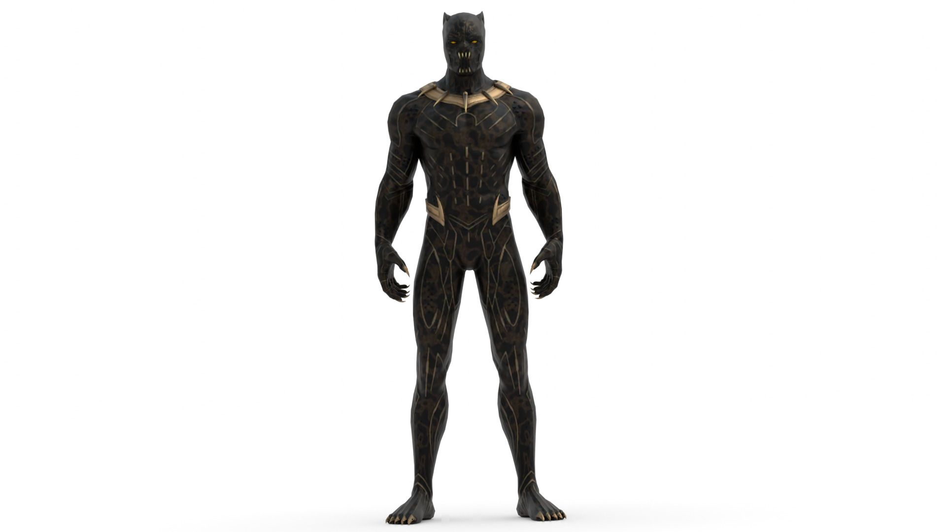 Killmonger Tribal Warrior King 3D Model Wakandan Design Low-poly 3D model_5