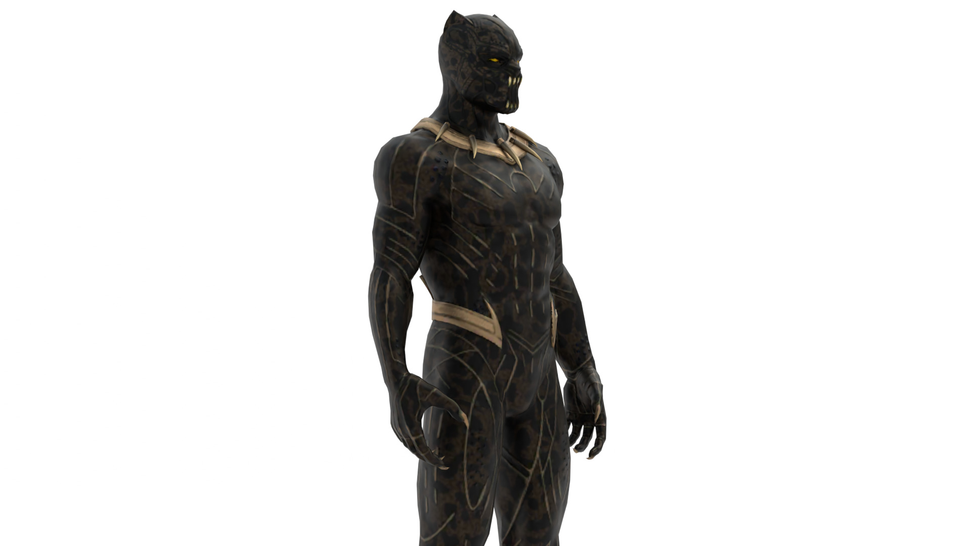 Killmonger Tribal Warrior King 3D Model Wakandan Design Low-poly 3D model_1