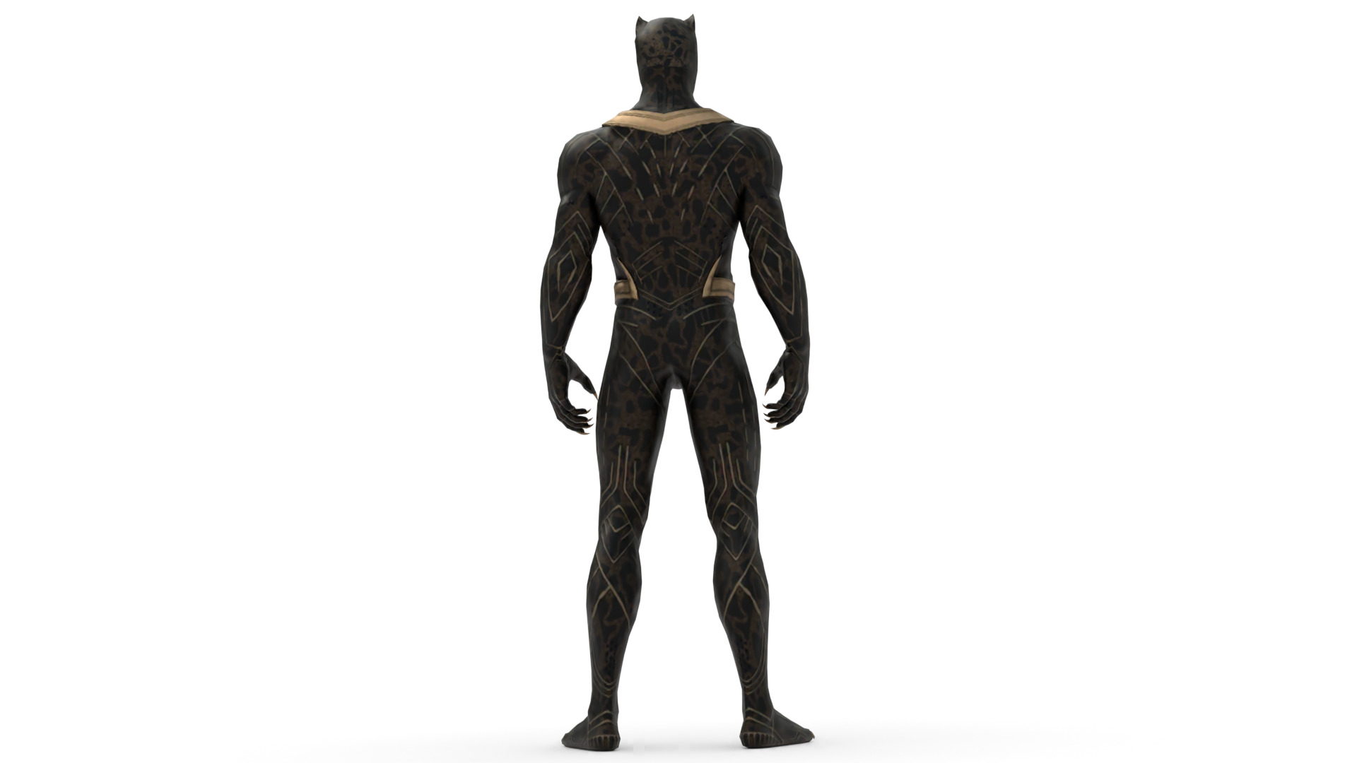 Killmonger Tribal Warrior King 3D Model Wakandan Design Low-poly 3D model_9