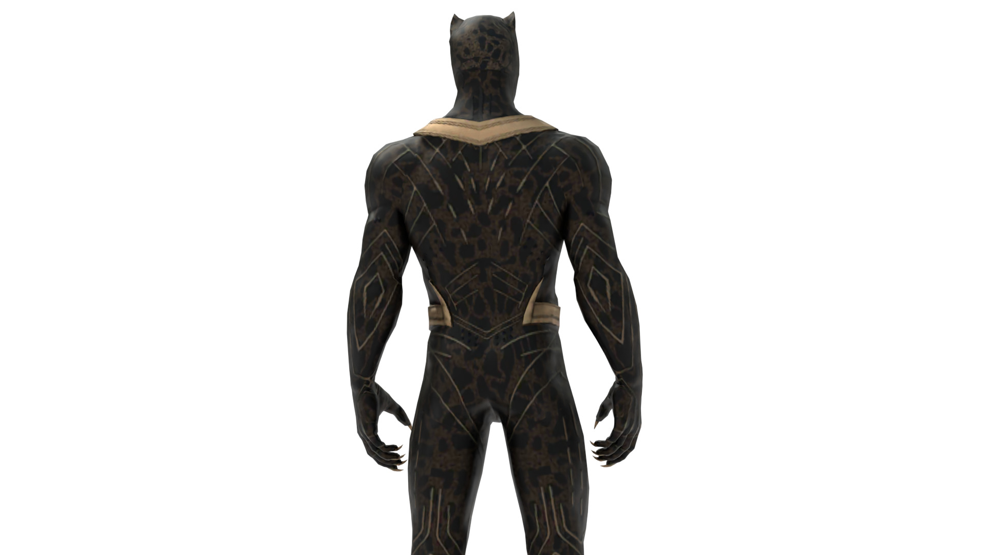 Killmonger Tribal Warrior King 3D Model Wakandan Design Low-poly 3D model_7