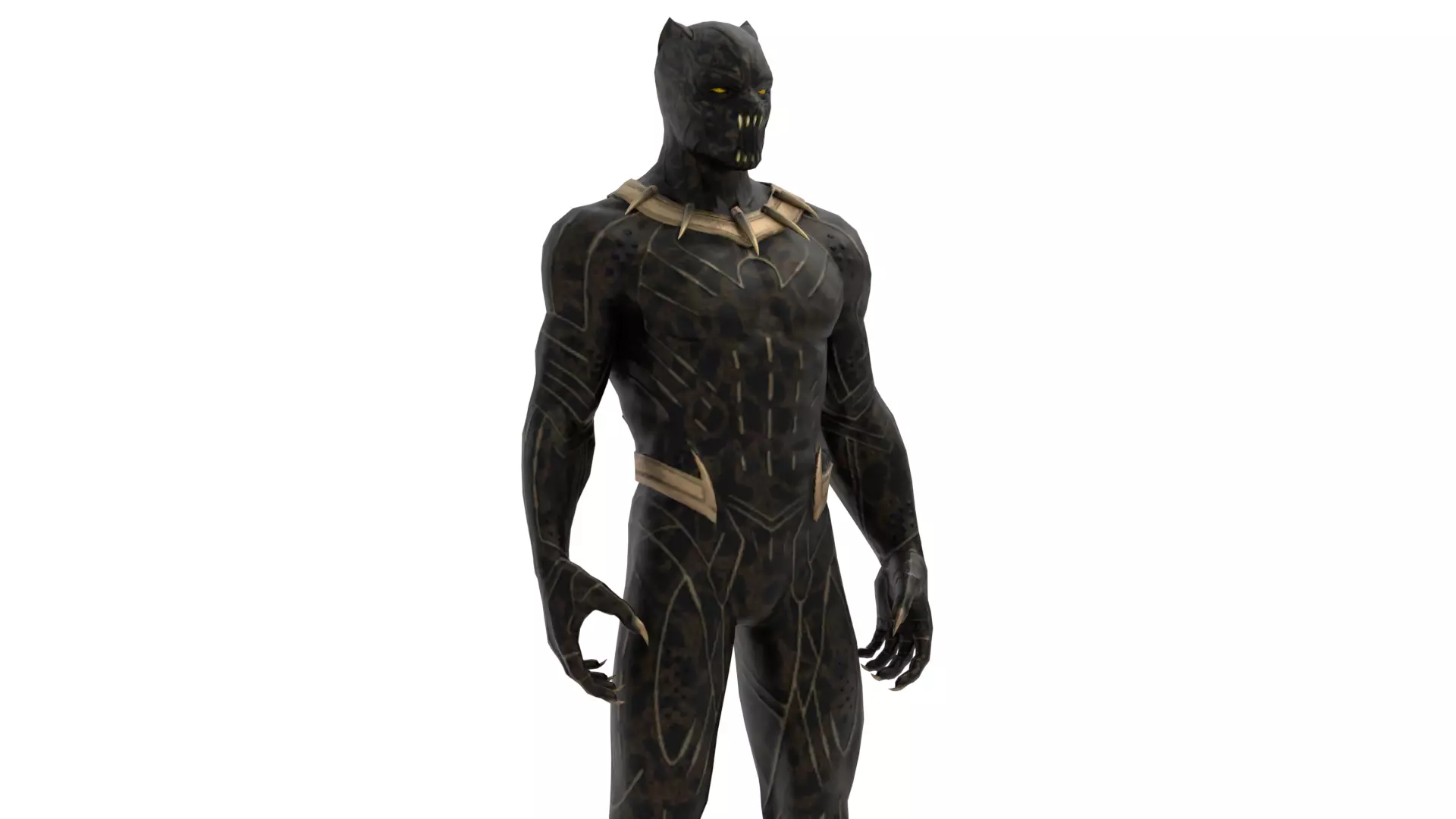 Killmonger Tribal Warrior King 3D Model Wakandan Design Low-poly 3D model_0
