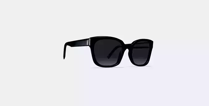 Aubrey Sunglasses in Jet Black Low-poly 3D model