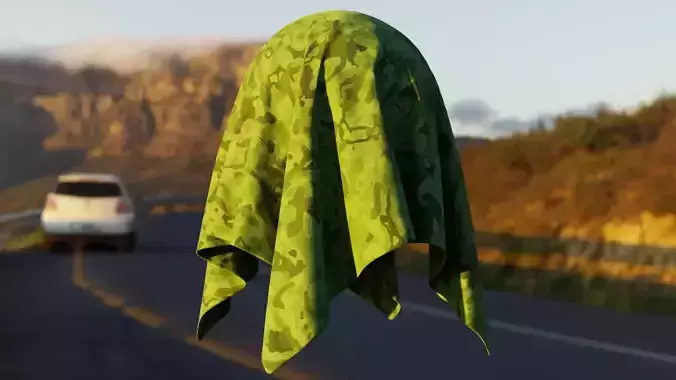 Realistic Procedural Green Camo Fabric Shader Texture Texture