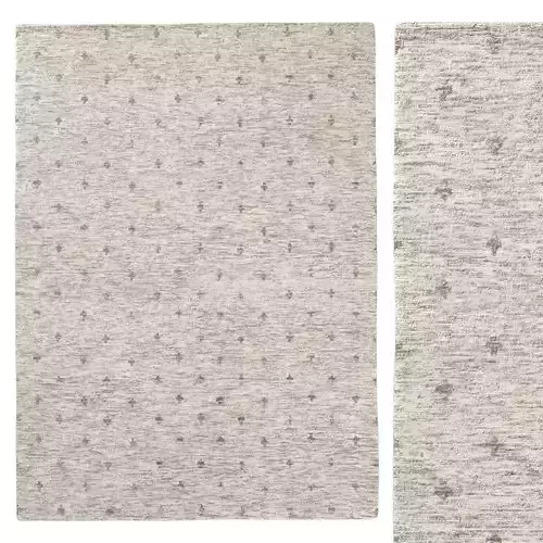 Plus Sign Hand-Knotted Wool Rug 3D model