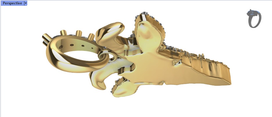 Goat pendant with gems 3D print model_4