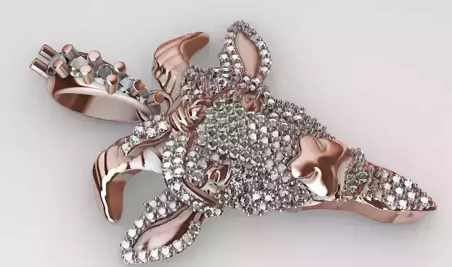 Goat pendant with gems