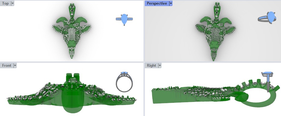 Goat pendant with gems 3D print model_14