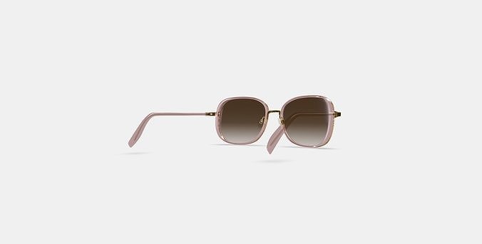 Fernanda Sunglasses in Antique Rose with Polished Gold Low-poly 3D model