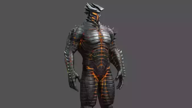 Armored Titan Destroyer 3D Model Futuristic Norse Guardian Low-poly 3D model