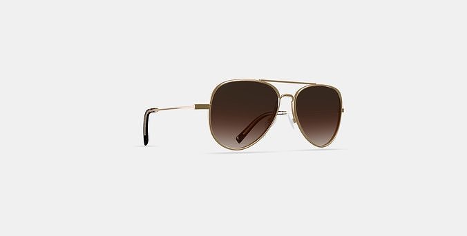 Raider Sunglasses in Polished Gold Low-poly 3D model