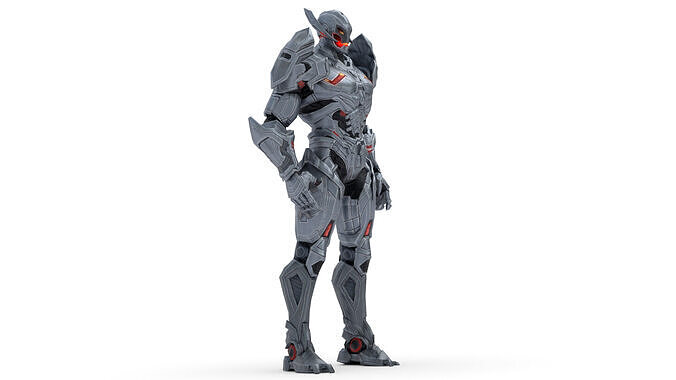 Ultron Futuristic AI Robot Overlord 3D Model Metallic Villain Low-poly 3D model