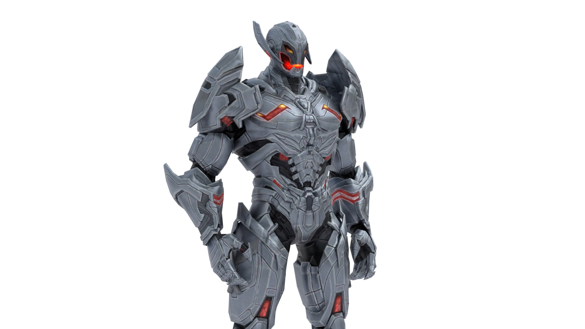Ultron Futuristic AI Robot Overlord 3D Model Metallic Villain Low-poly 3D model_6