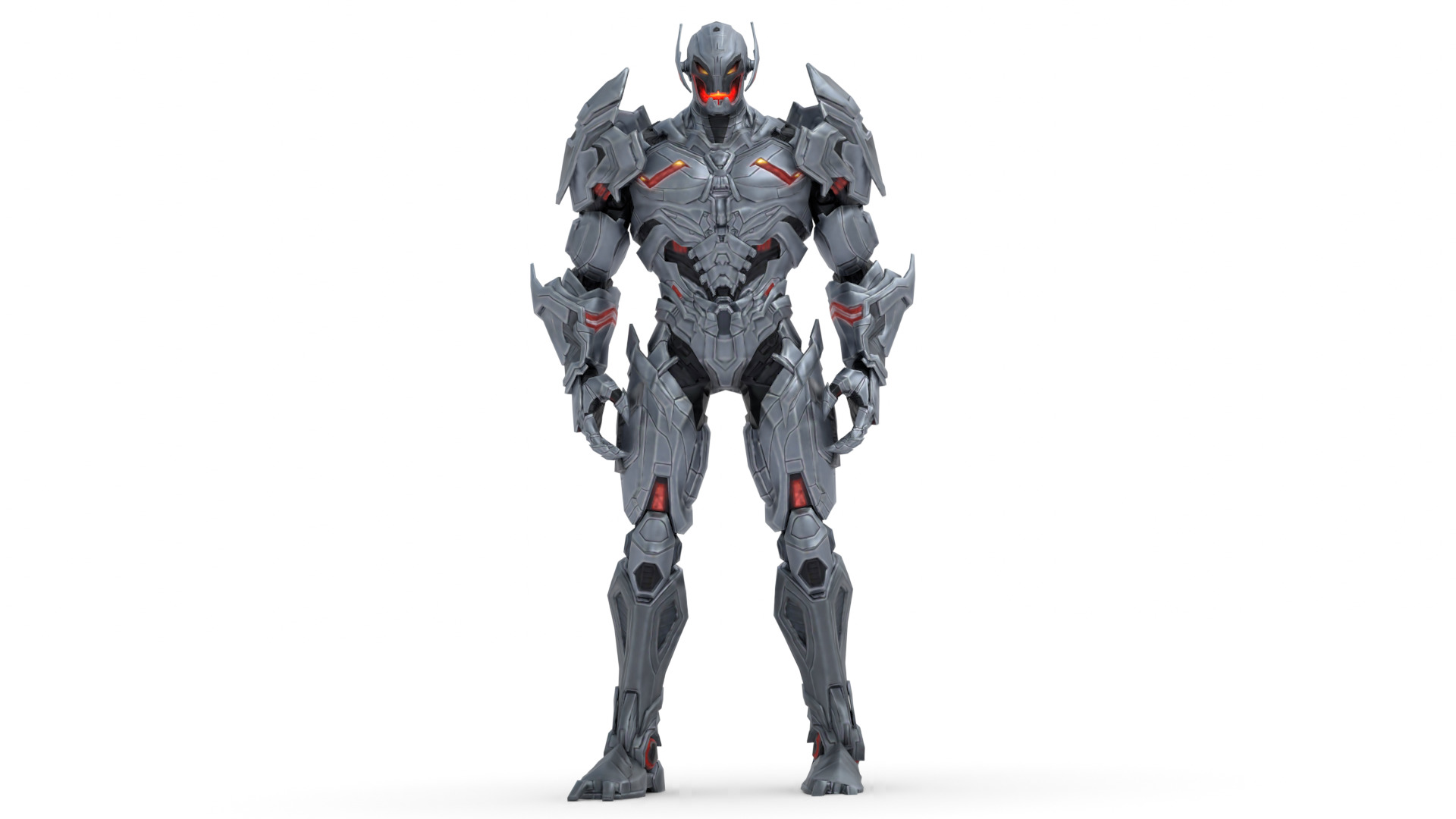 Ultron Futuristic AI Robot Overlord 3D Model Metallic Villain Low-poly 3D model_7