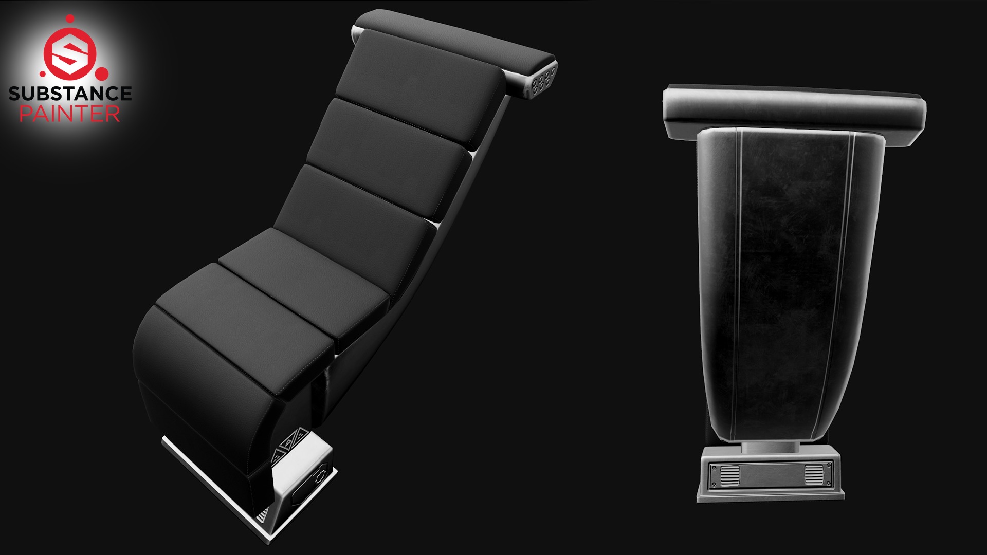 Seat Sci-Fi game-ready Low-poly 3D model_5