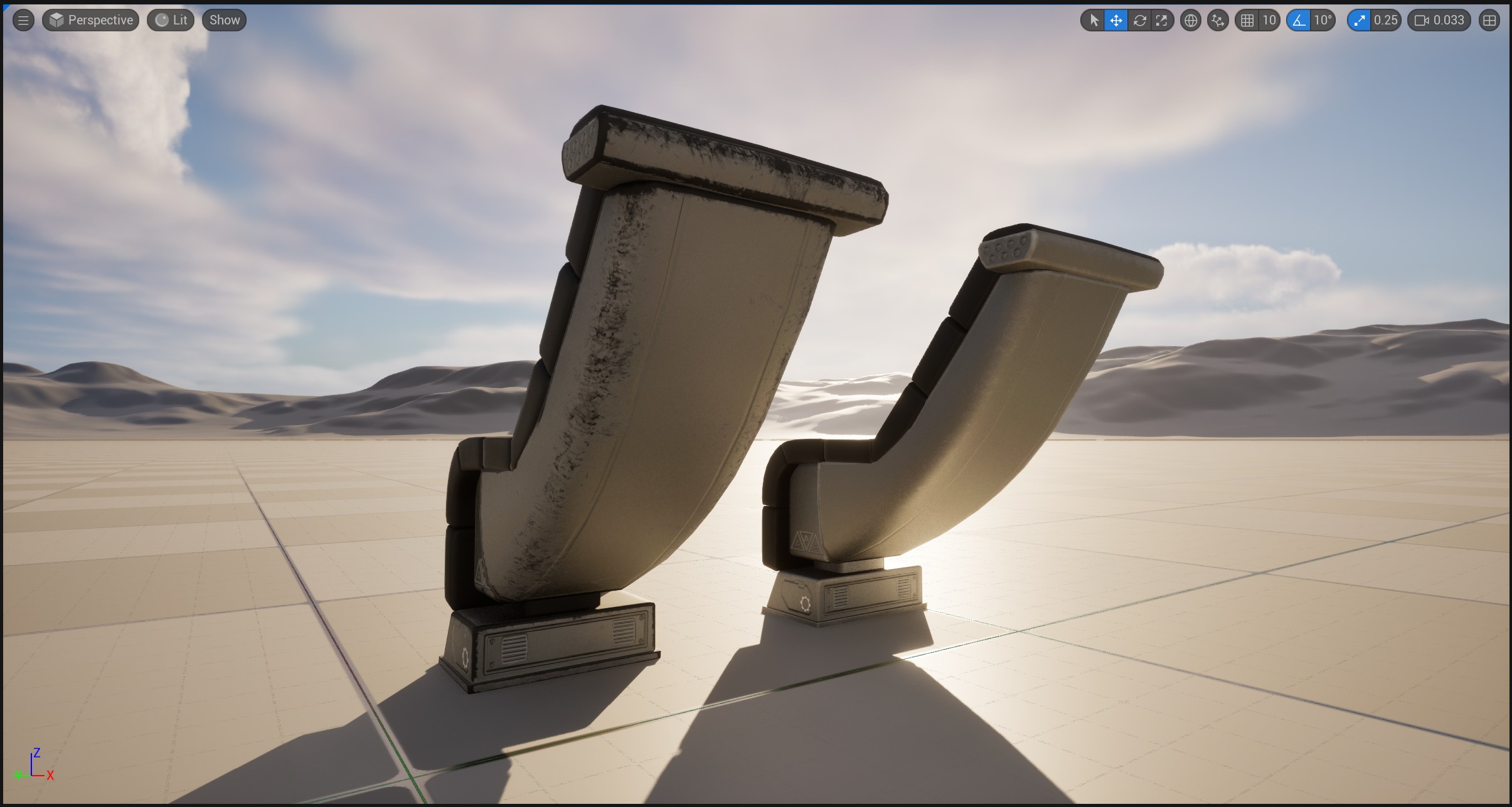 Seat Sci-Fi game-ready Low-poly 3D model_16