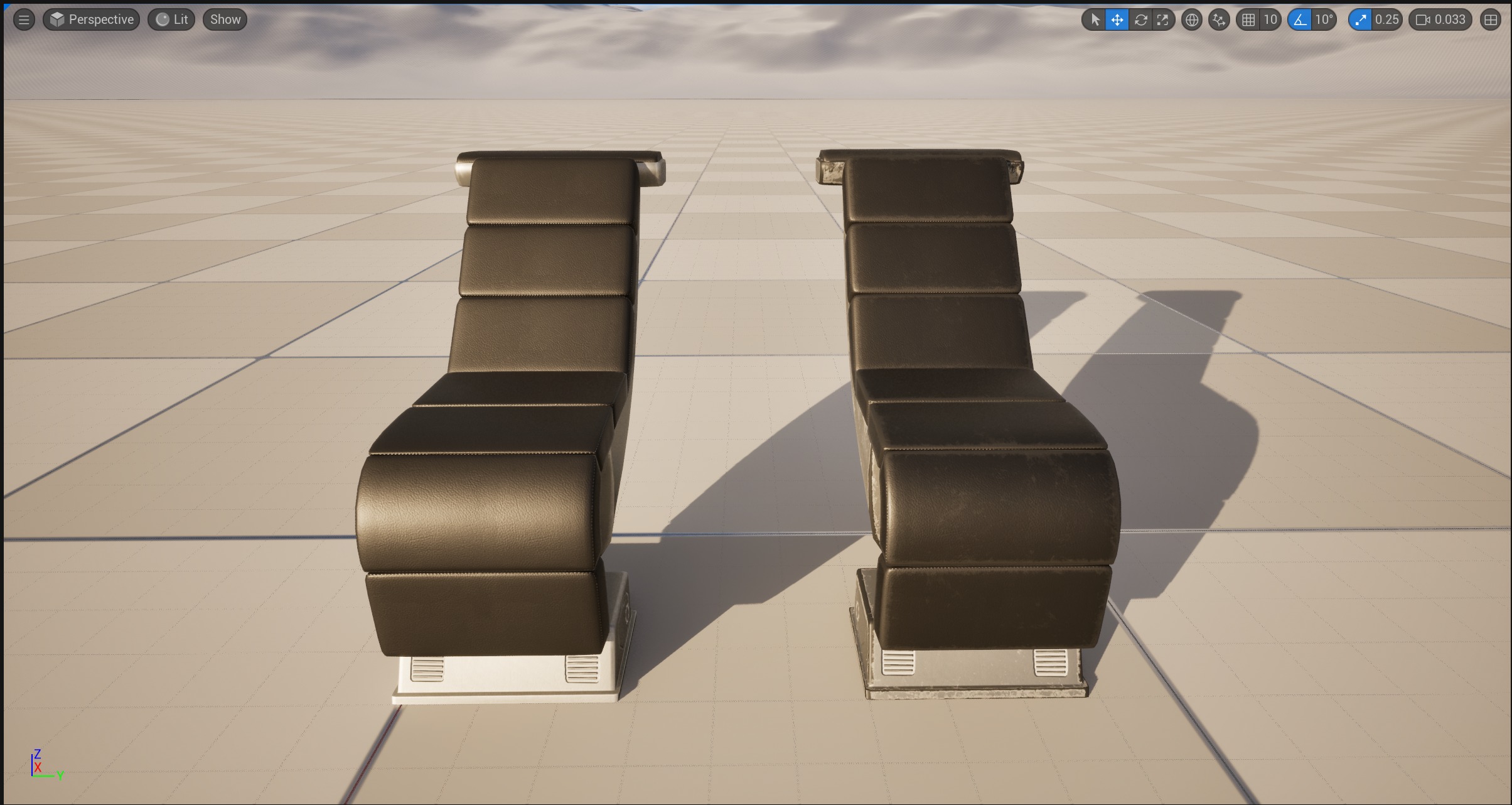 Seat Sci-Fi game-ready Low-poly 3D model_19