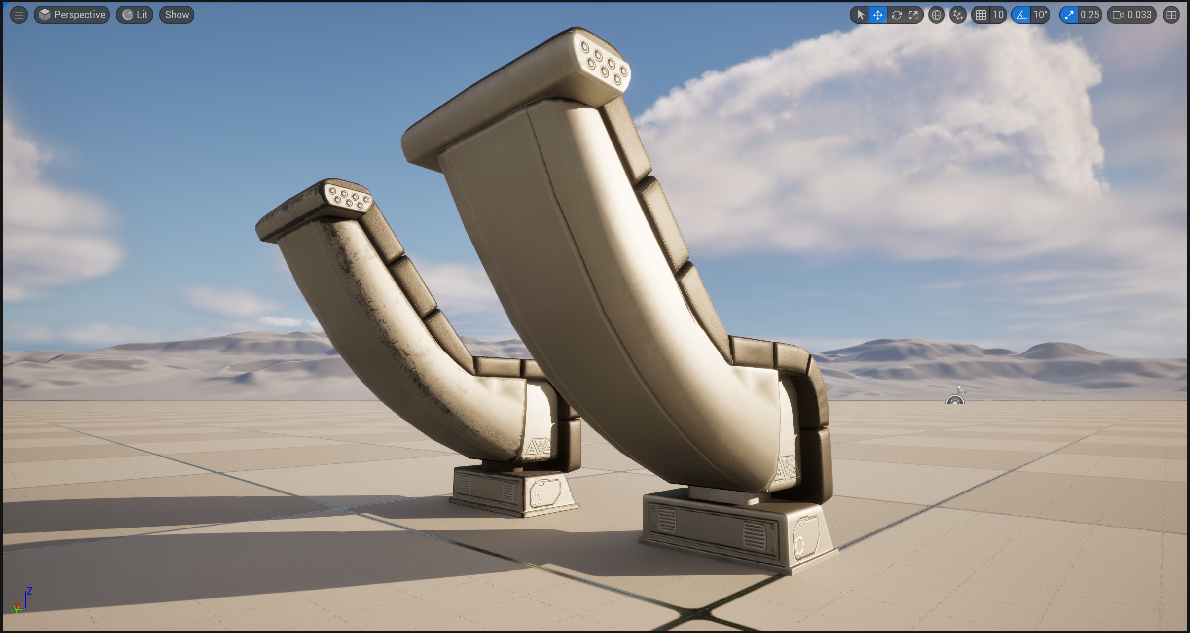 Seat Sci-Fi game-ready Low-poly 3D model_17
