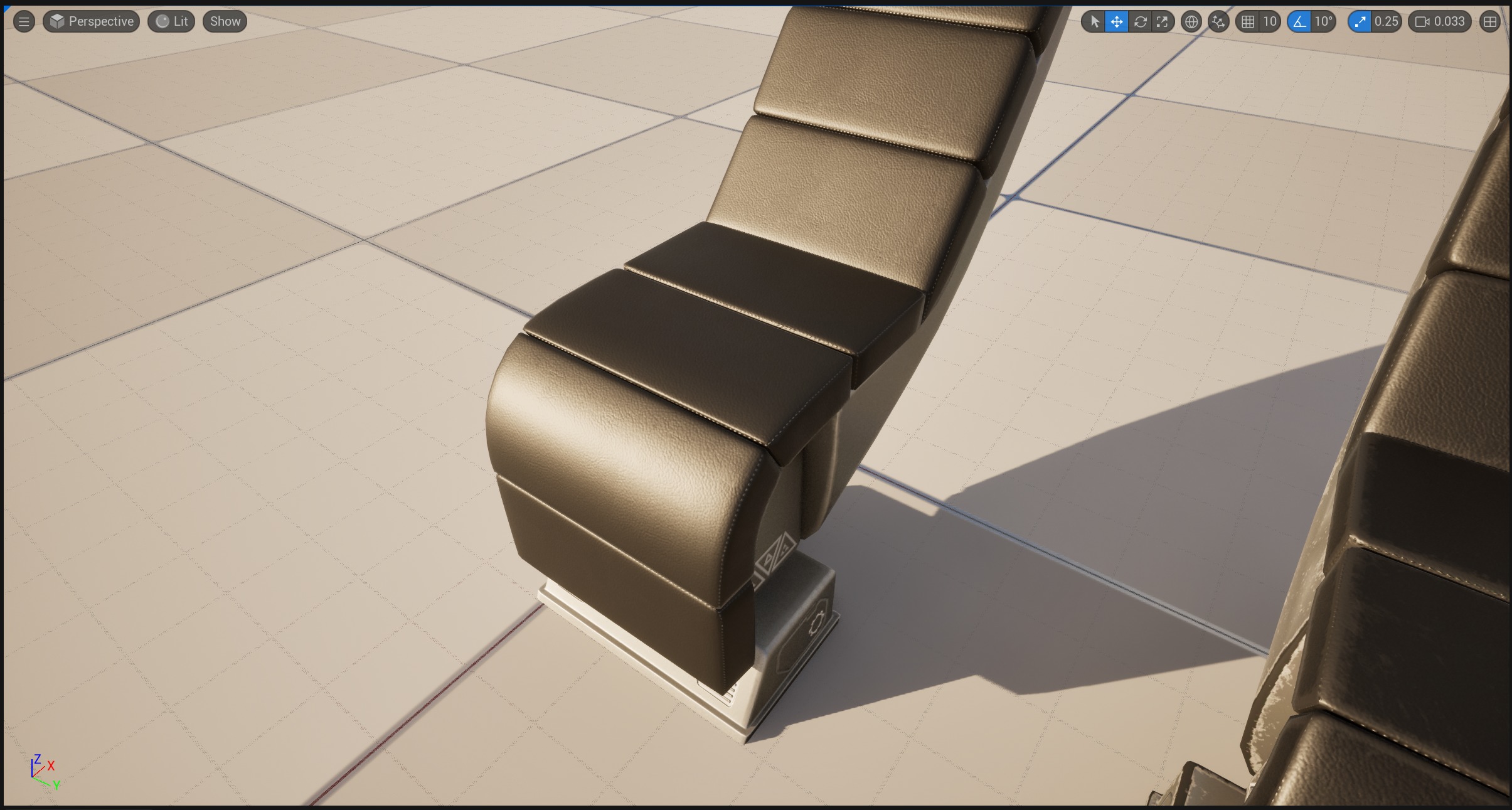 Seat Sci-Fi game-ready Low-poly 3D model_13