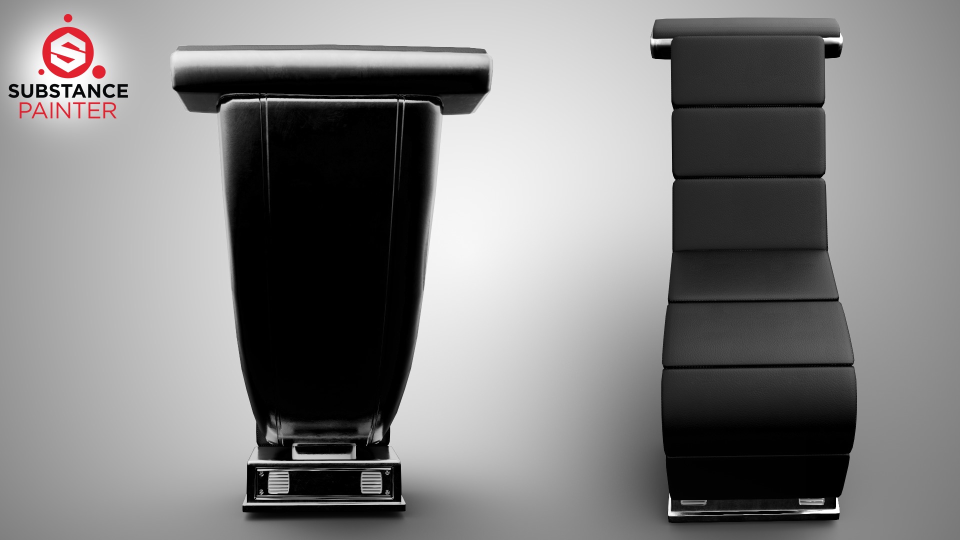 Seat Sci-Fi game-ready Low-poly 3D model_2