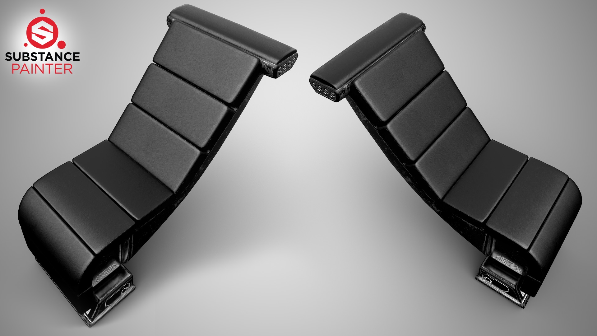 Seat Sci-Fi game-ready Low-poly 3D model_8