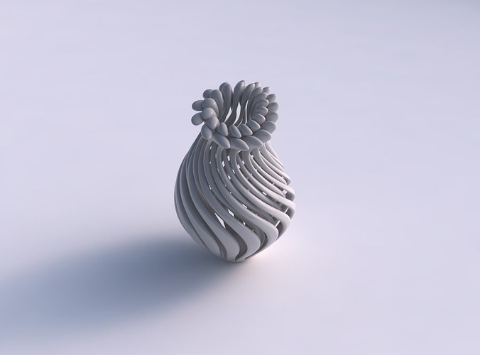 Vase small curved twisted with muscle structure and soft tips pimp up top