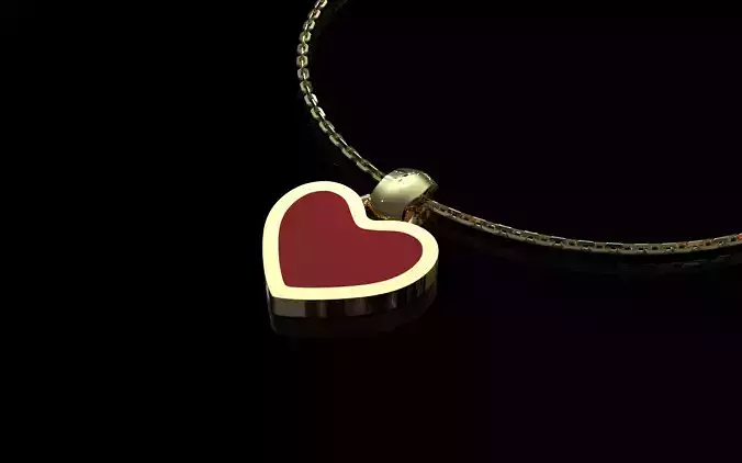 Heart pendant with enamel 3D print model