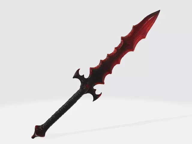 Evil red sword 3D model_0