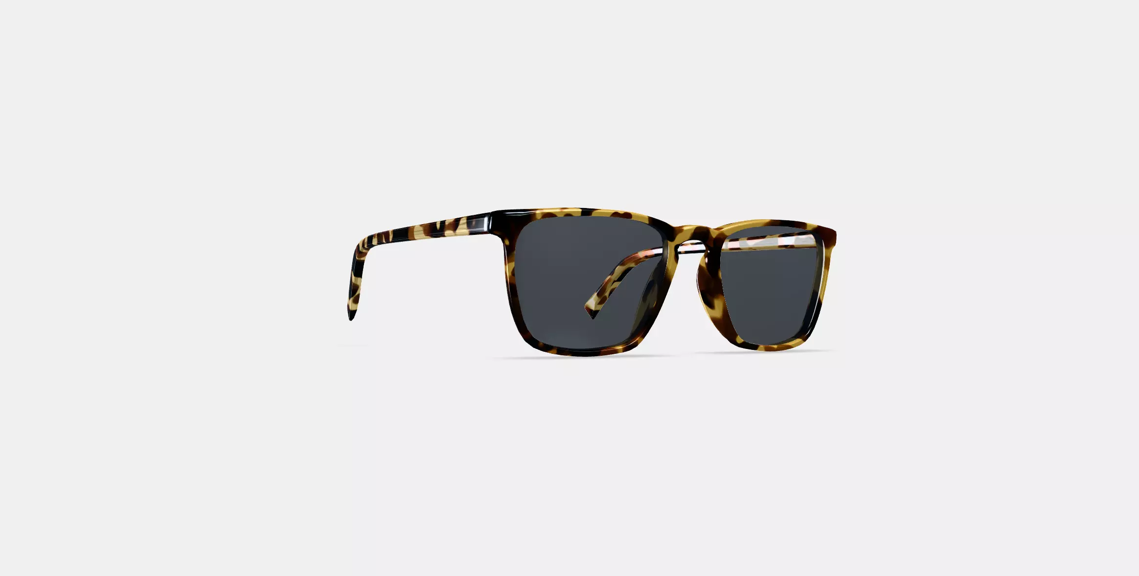 Sutton Low Bridge Fit Sunglasses in Walnut Tortoise Low-poly 3D model_0