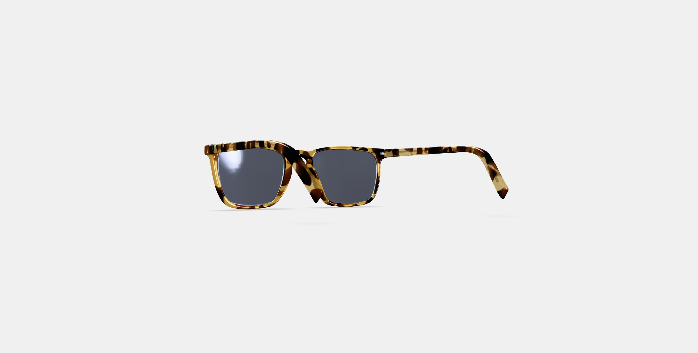 Sutton Low Bridge Fit Sunglasses in Walnut Tortoise Low-poly 3D model_16