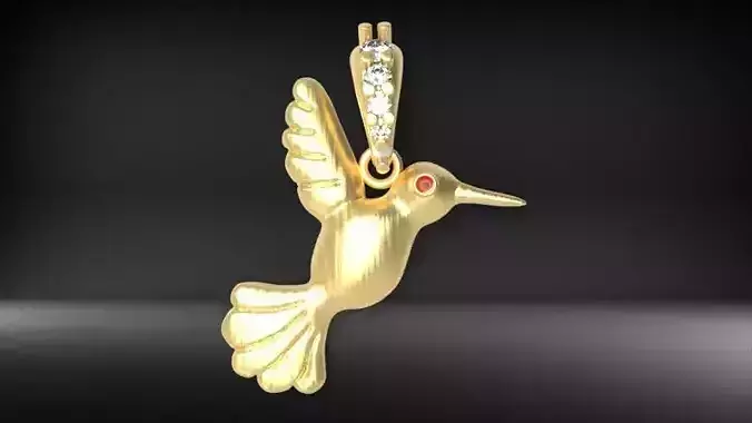 humming bird pendant necklace charm bracelet earrings 3D print model