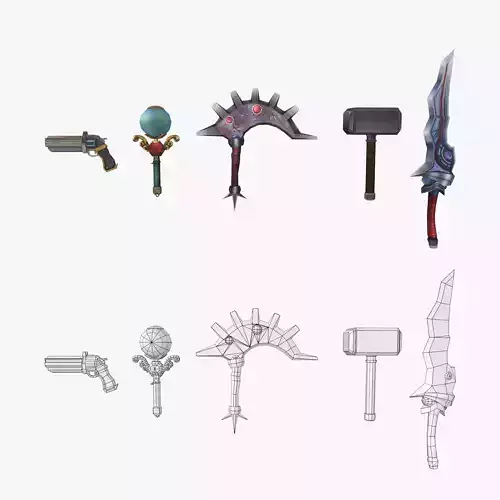 Stylized Weapon - Low poly