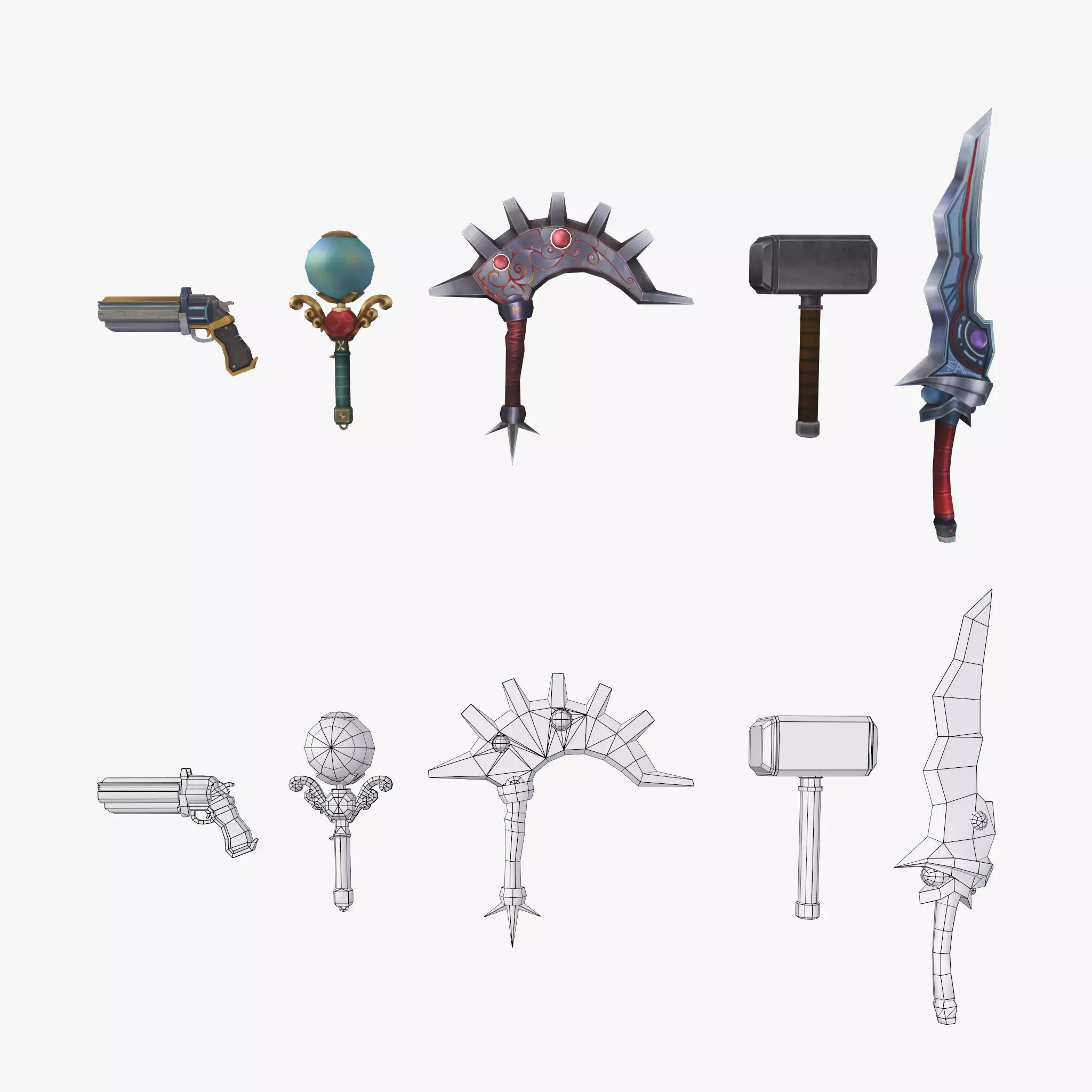 Stylized Weapon - Low poly Low-poly 3D model_0