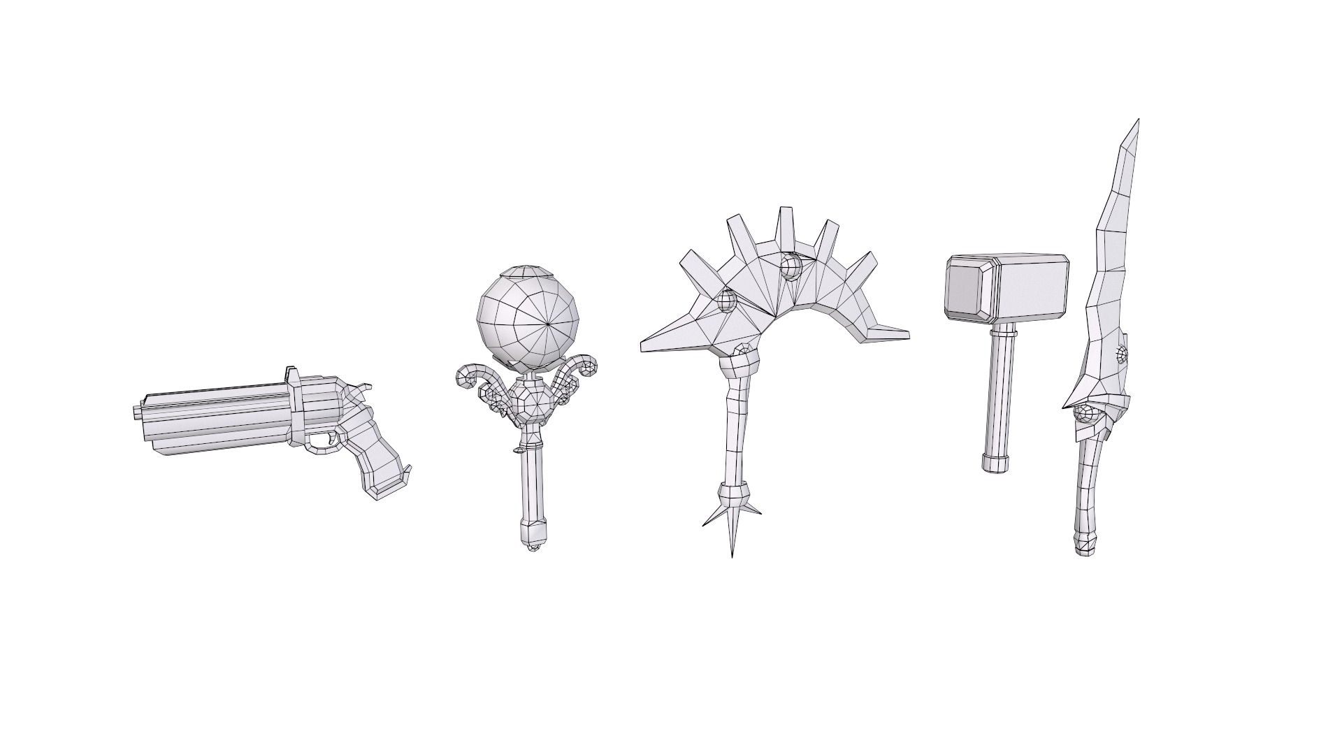 Stylized Weapon - Low poly Low-poly 3D model_32