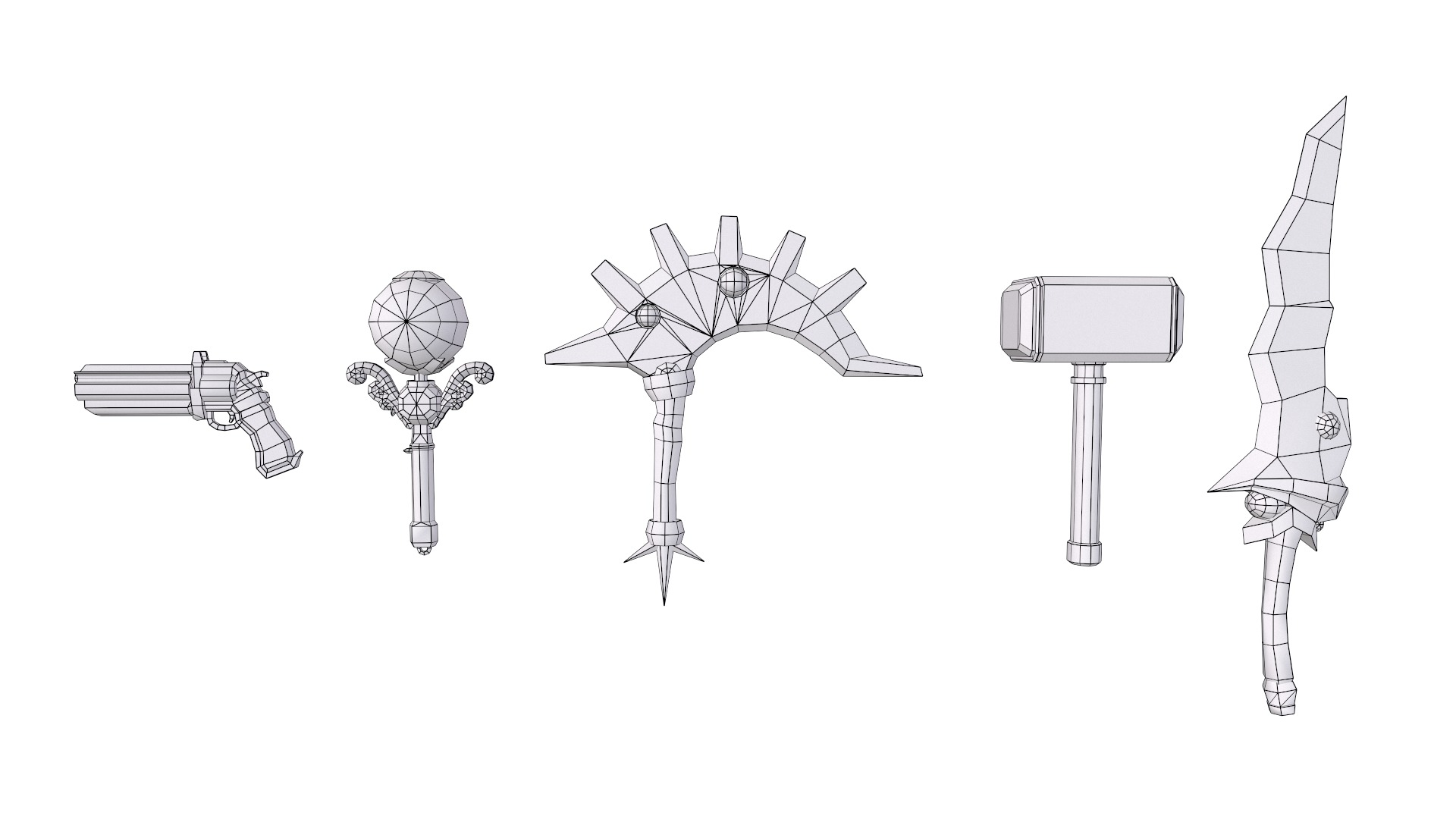 Stylized Weapon - Low poly Low-poly 3D model_30