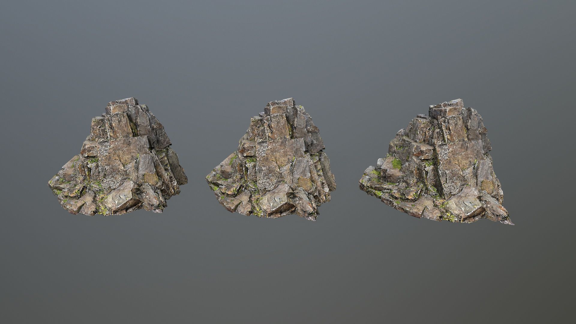 forest rocks Low-poly 3D model_10